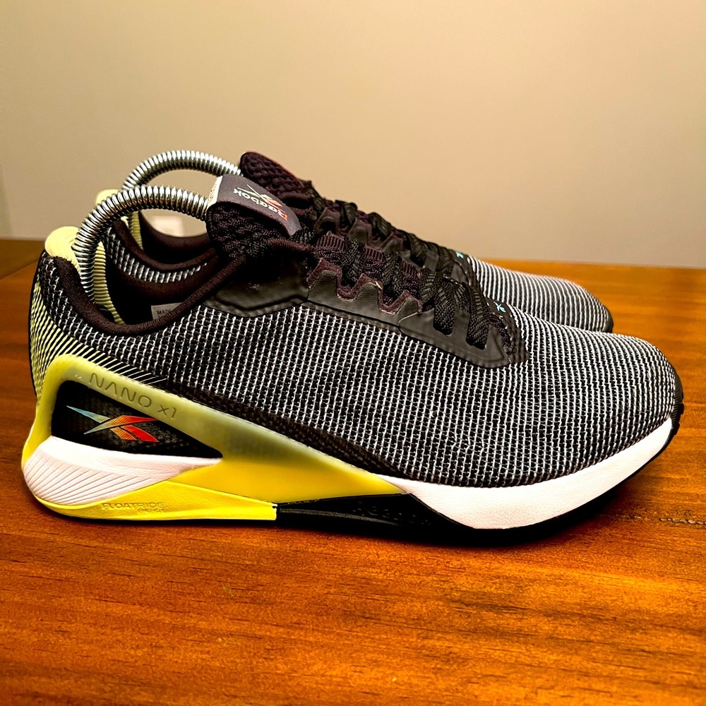 Reebox Womens Grey/Green Nano X1 1Y3501 Tranning Shoes Size 8
